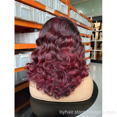 Fashion Curl Lace Front Human Hair Wigs for Black Women Full Hd Frontal Wig Human Hair Ocean Wave Bob Wigs